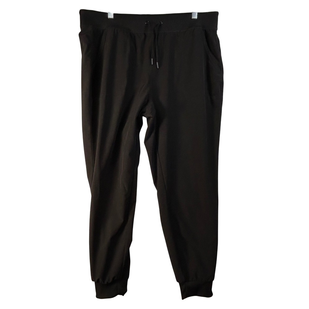 90 Degree by Reflex Womens Black Jogger Pants XL High Rise Drawstring Athleisure